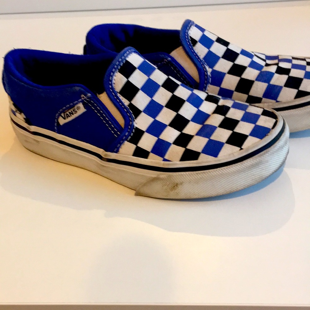 Boys vans size 12.0 color black,white,dark blue,